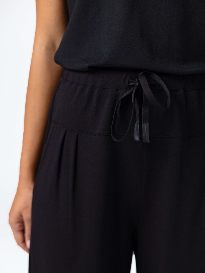 Kyoto Ankle Length French Terry Jogger - Black