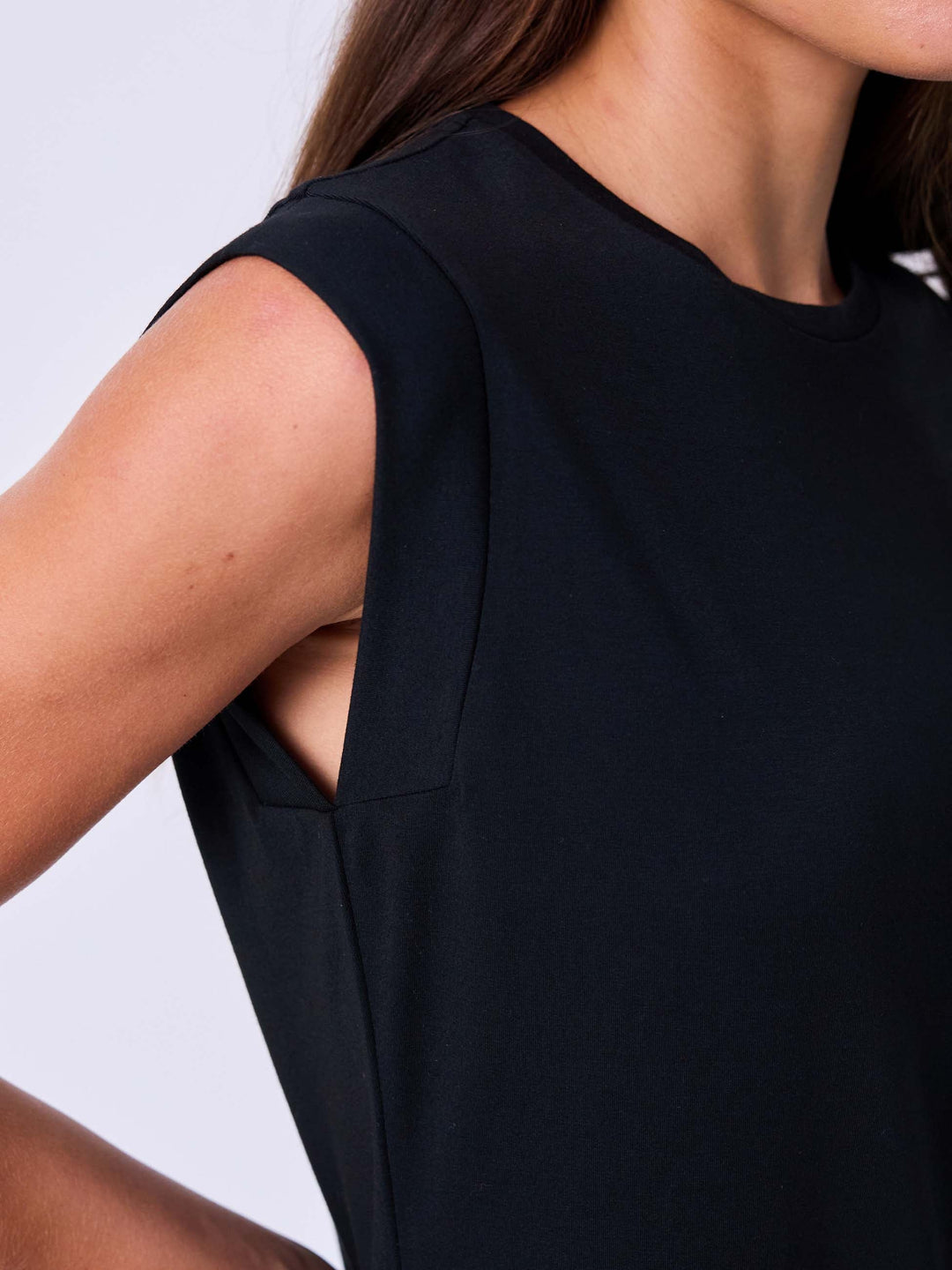 Modal Cap Sleeve Tee - Black