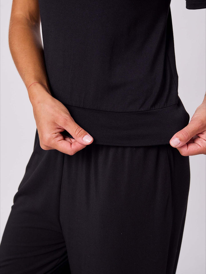 Off Shoulder Bell Sleeve Top - Black