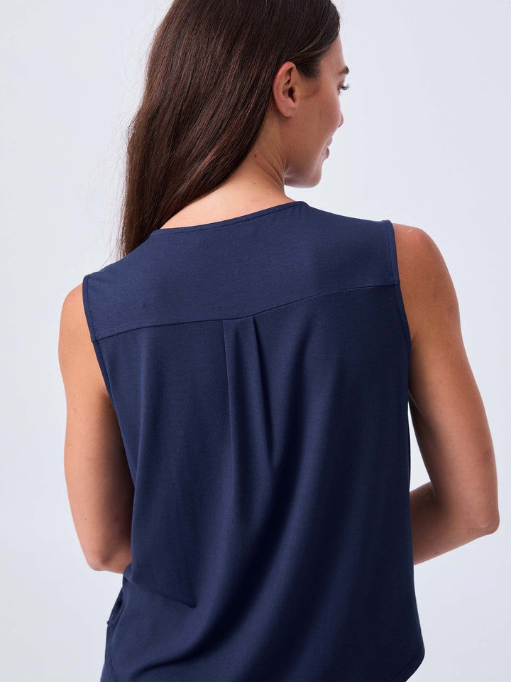 Athena Drape Top - Navy