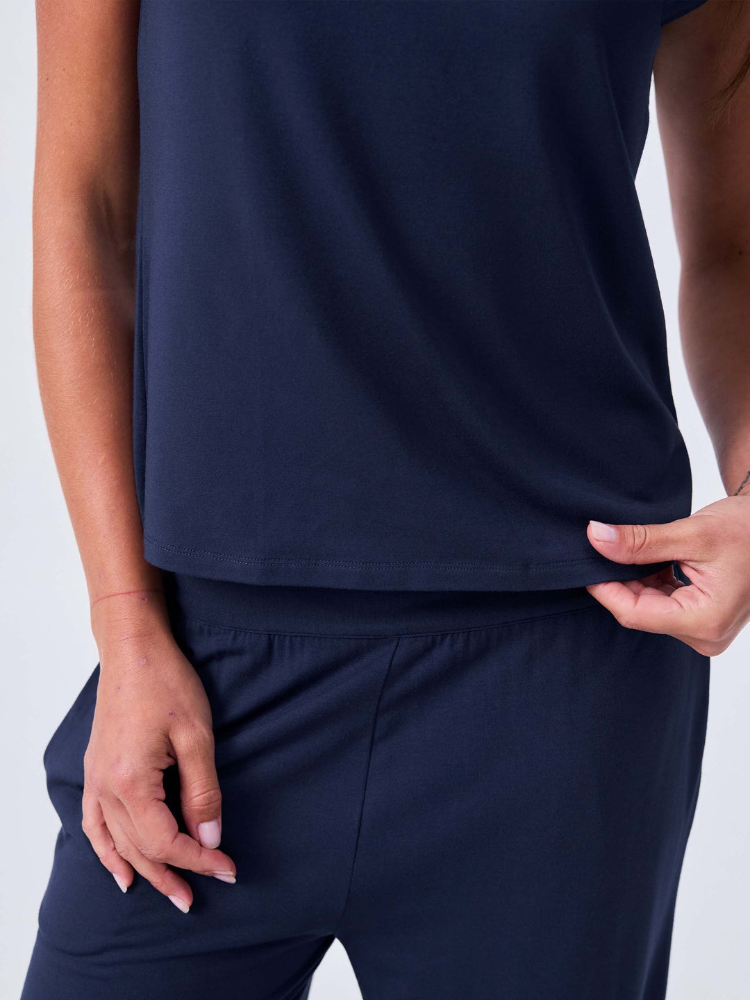 Modal Cap Sleeve Tee - Navy