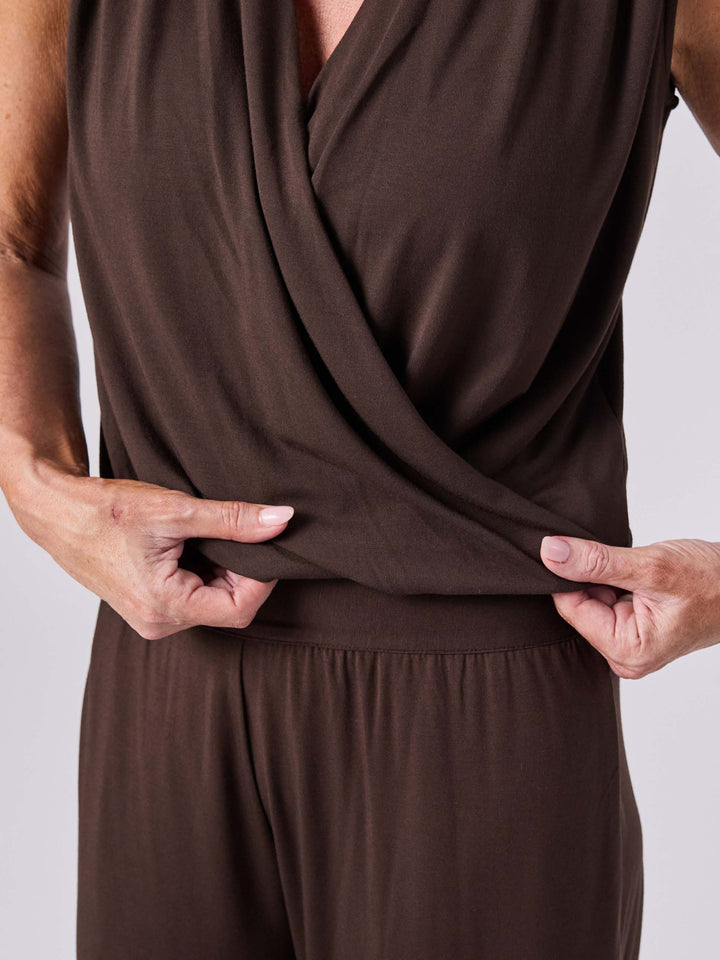 Athena Drape Top - Coffee Bean