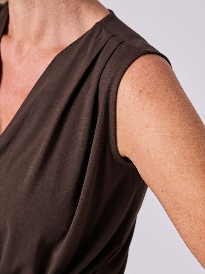 Athena Drape Top - Coffee Bean