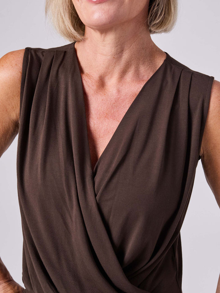 Athena Drape Top - Coffee Bean