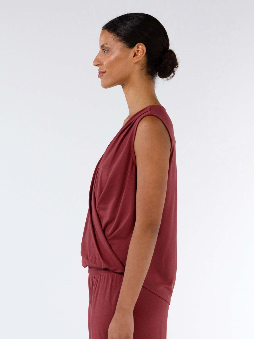 Athena Drape Top - Mulberry