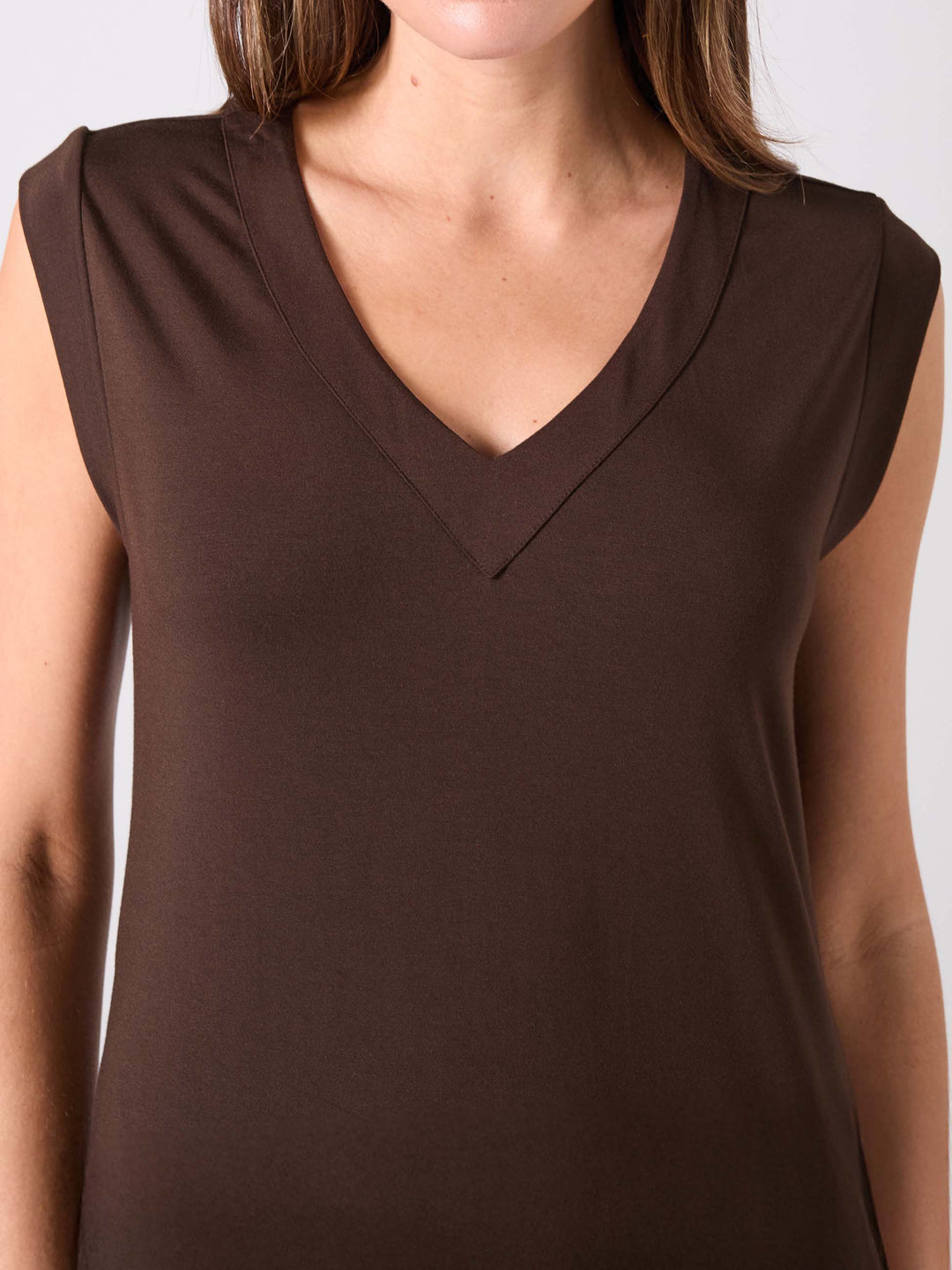 Everly V Neck Maxi  Dress - Coffee Bean