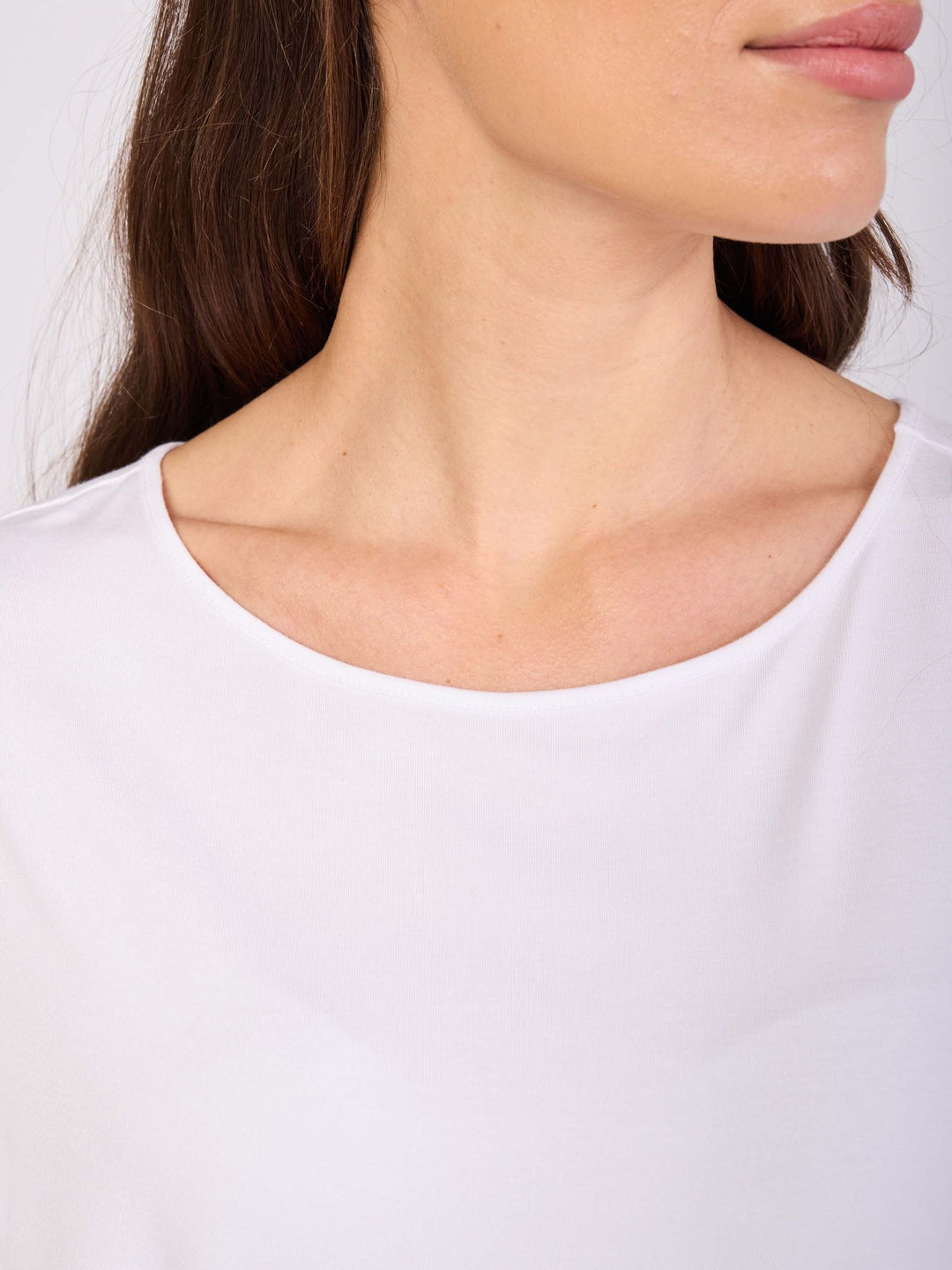 Keyhole Sleeve Luxe Tee - White