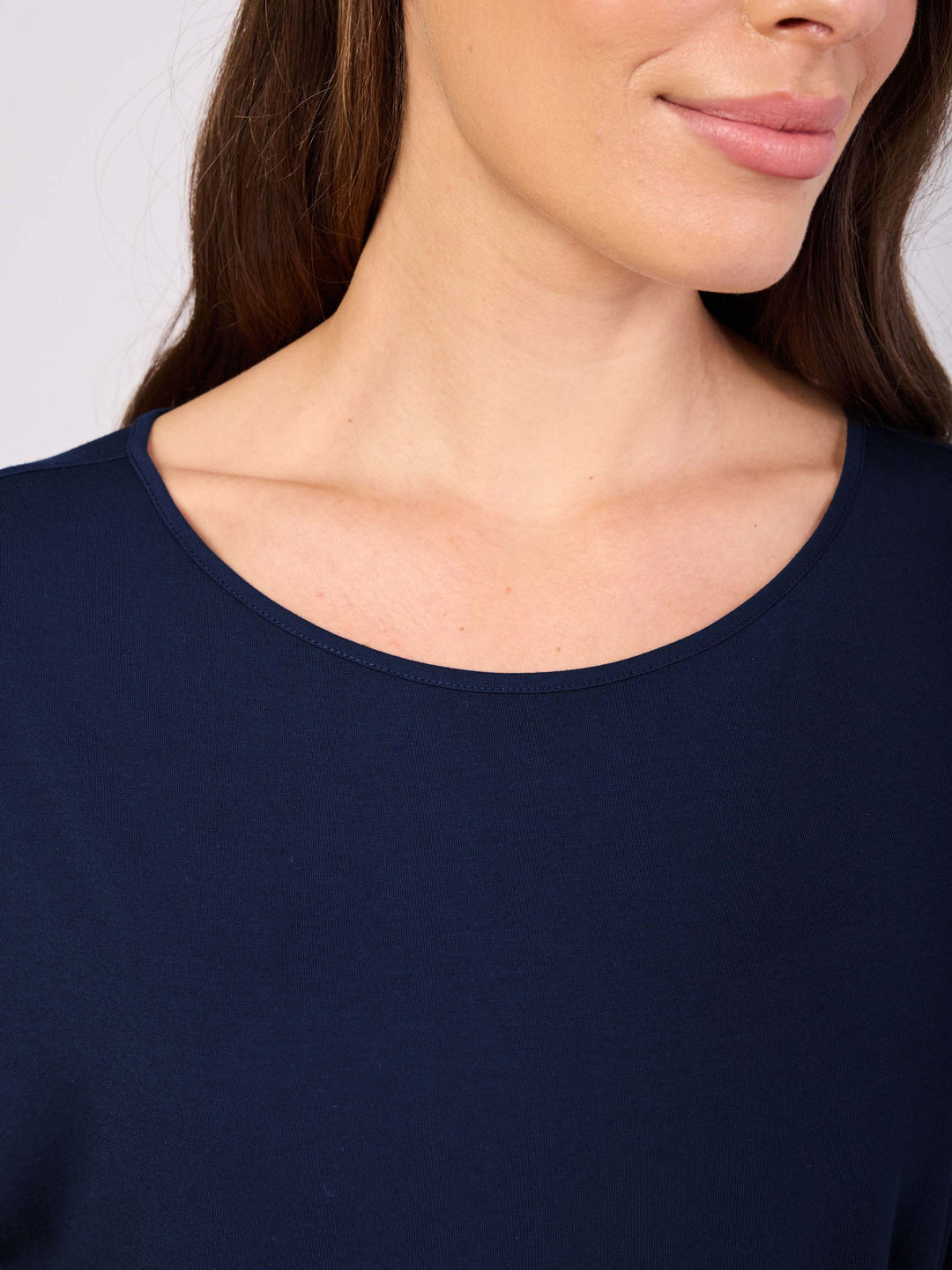 Keyhole Sleeve Luxe Tee - Navy