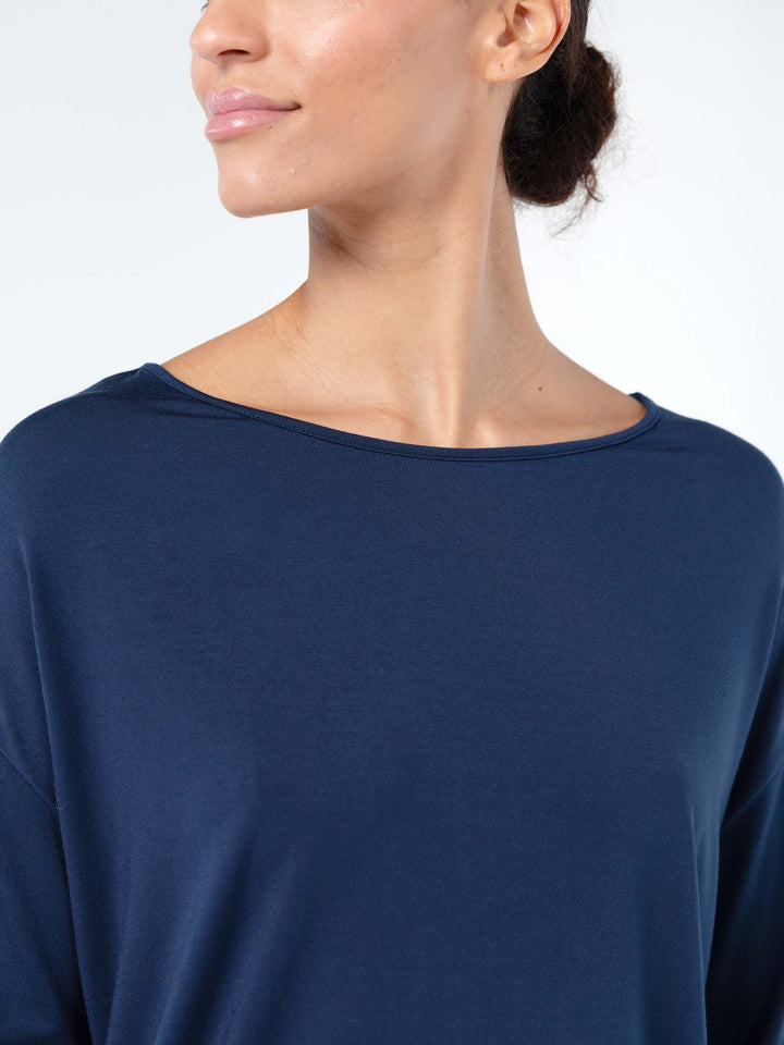Modal Luxe Layer Tee  3/4 Sleeve - Navy