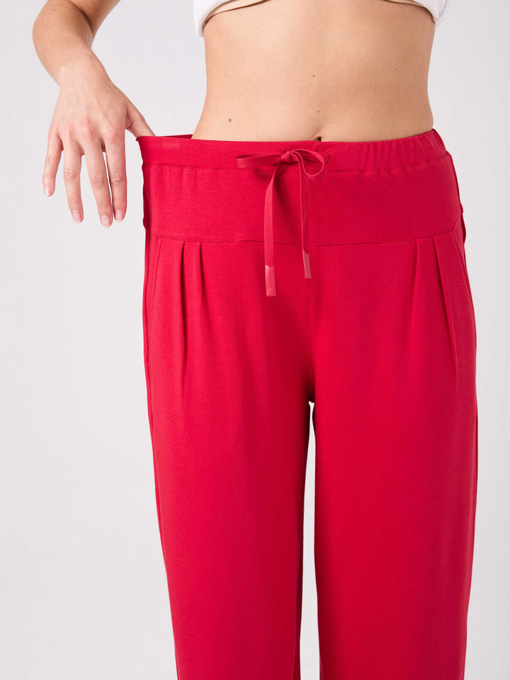 Kyoto Ankle Length French Terry Jogger - Cherry