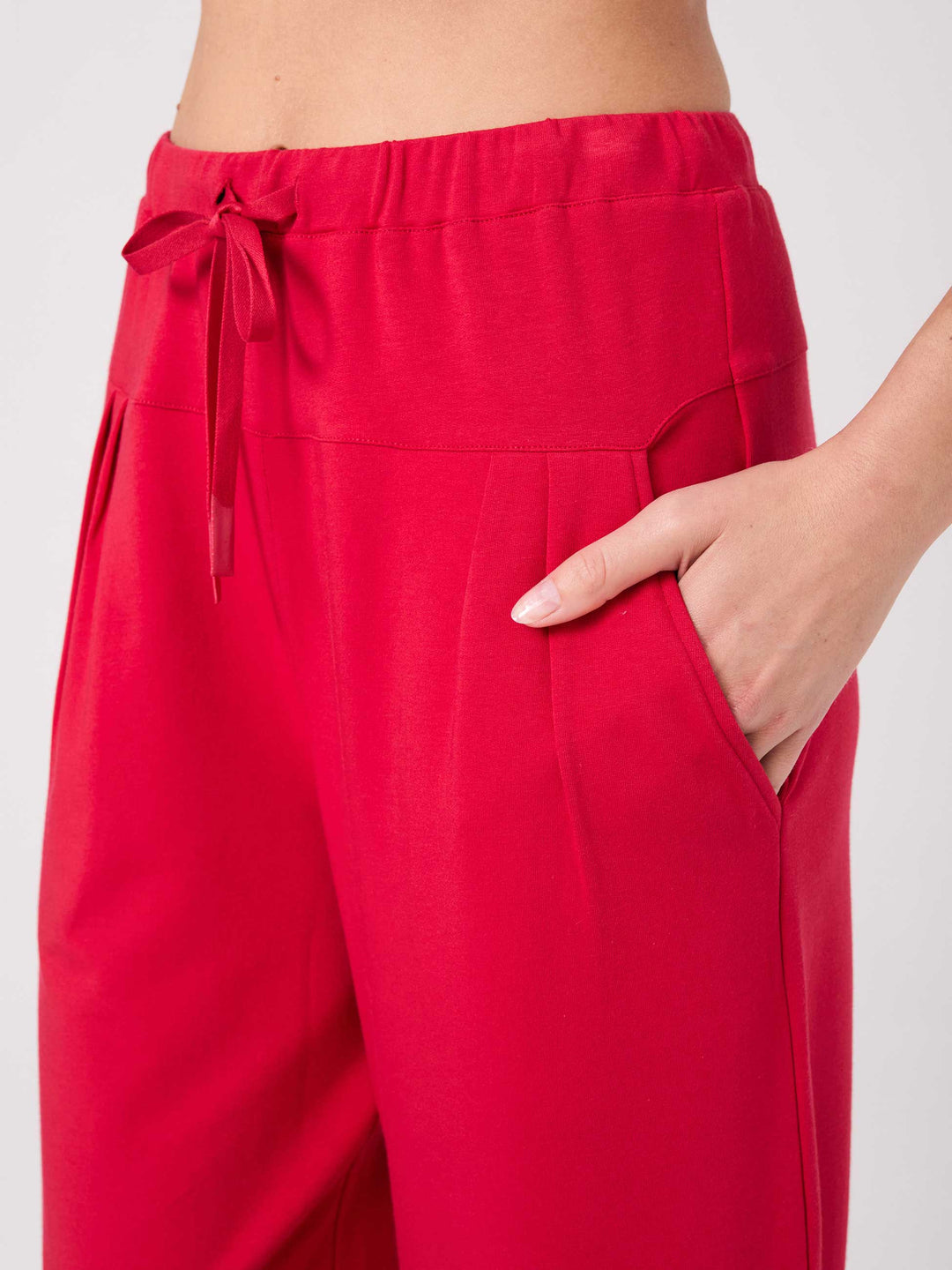 Kyoto Ankle Length French Terry Jogger - Cherry