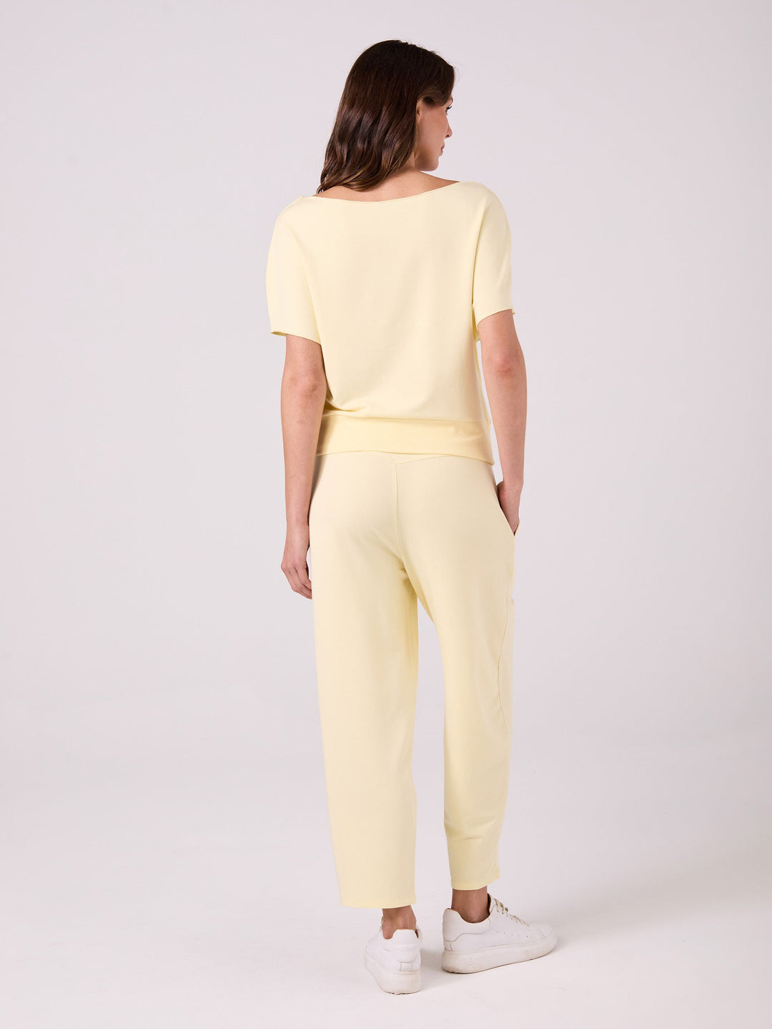 Kyoto Ankle Length French Terry Jogger - Pastel Yellow