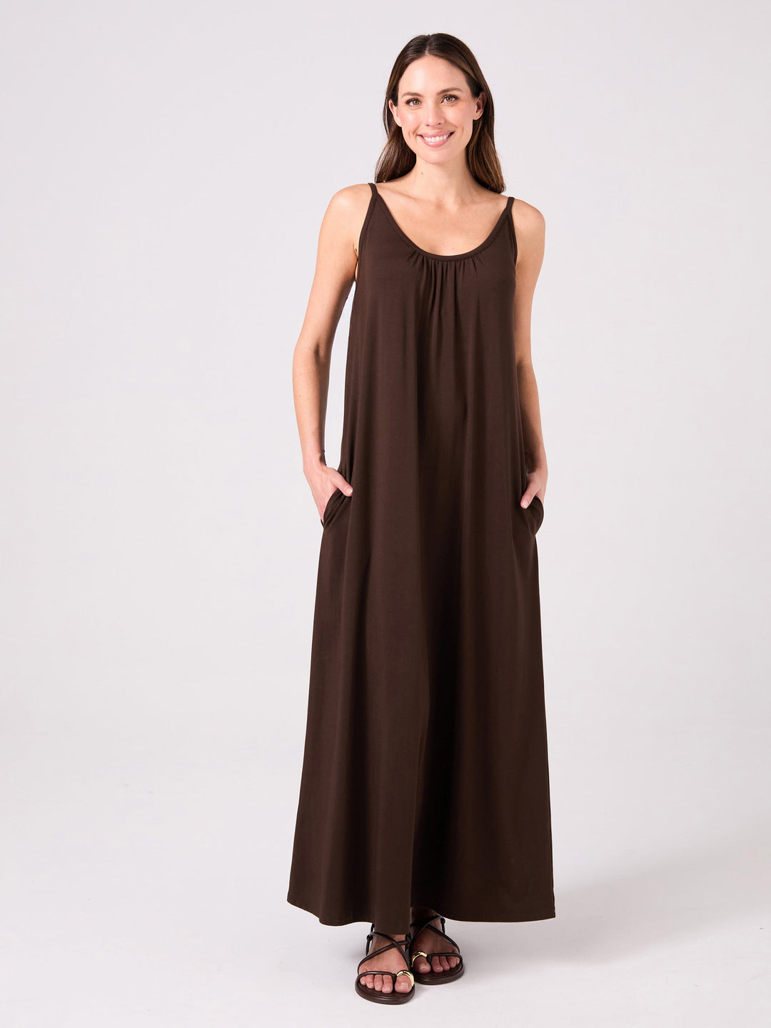 Sophia  Dress - Coffee Bean