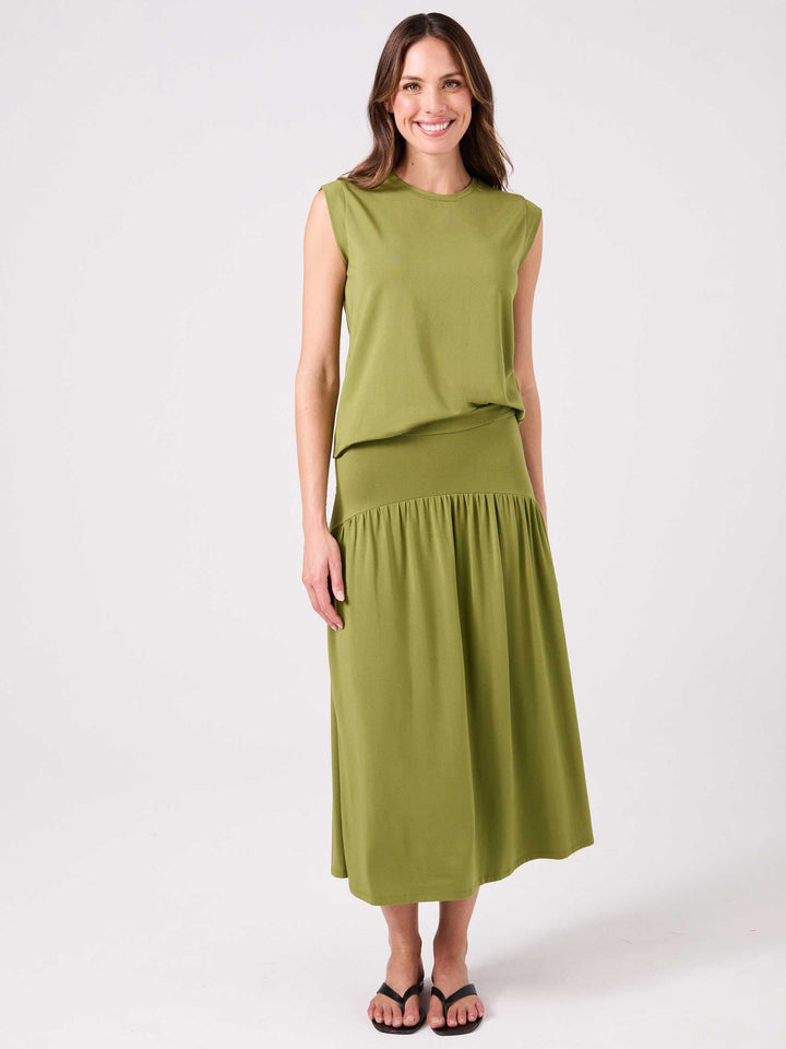 Modal Cap Sleeve Tee - Olive