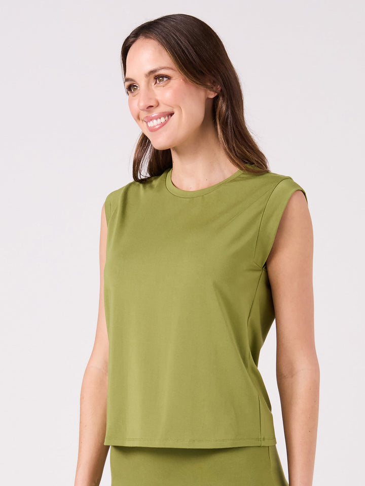 Modal Cap Sleeve Tee - Olive