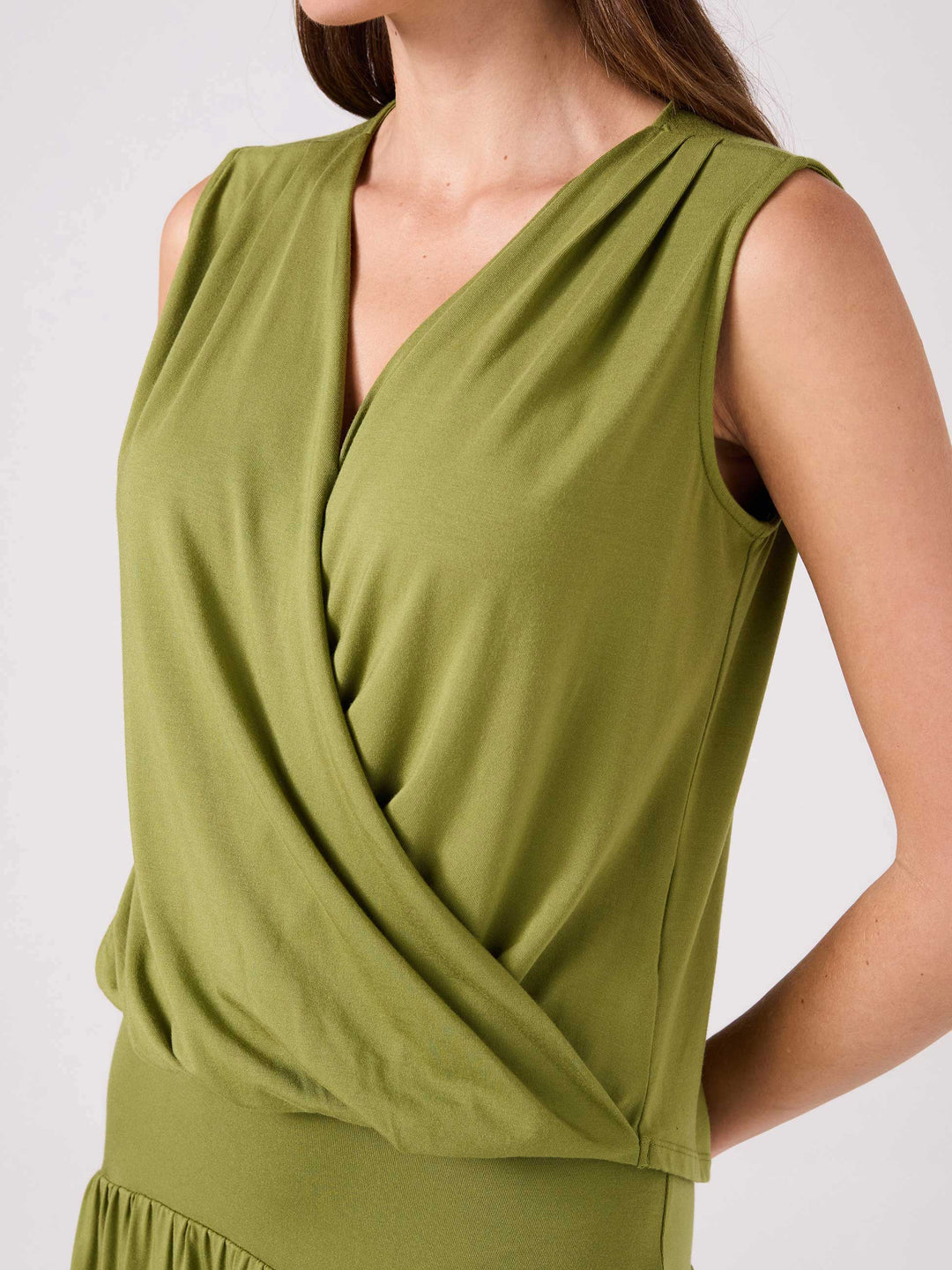 Athena Drape Top - Olive