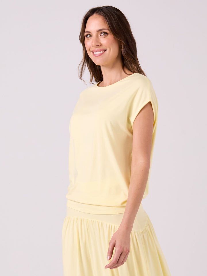 Modal Luxe Layer Tee - Pastel Yellow