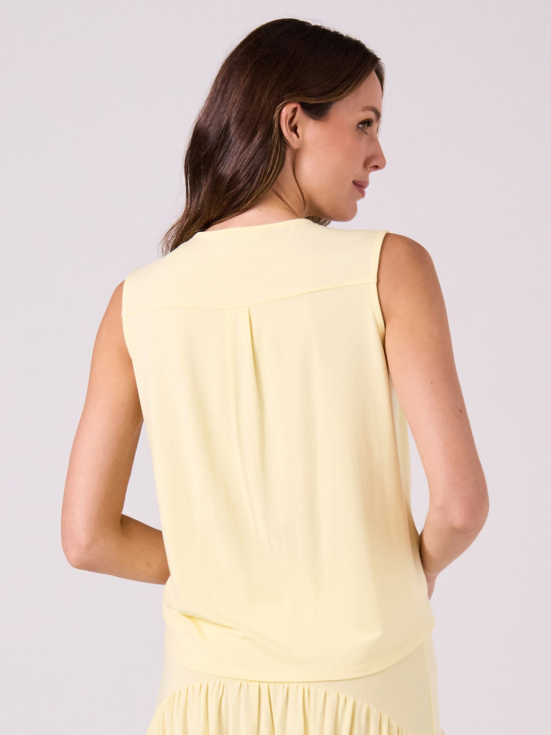 Athena Drape Top - Pastel Yellow