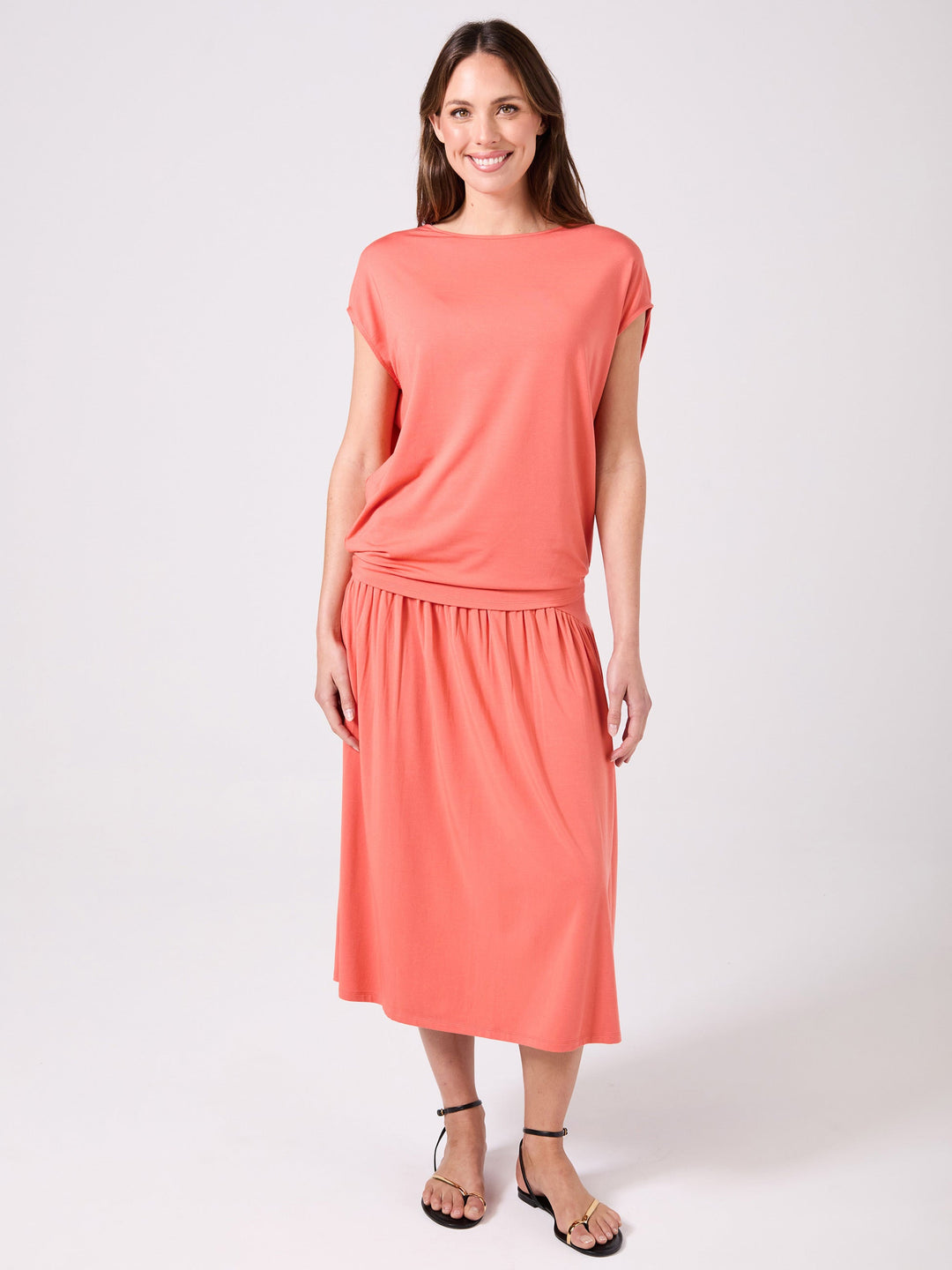 Modal Luxe Layer Tee - Burnt Sienna