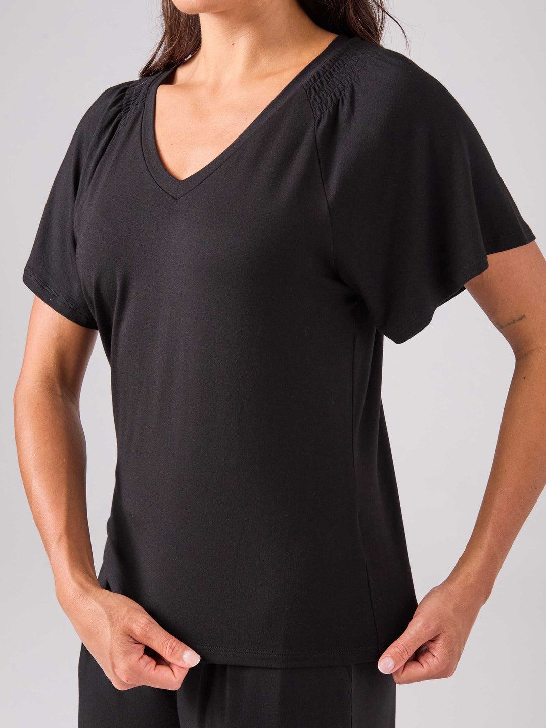 Isla Wrap Top - Black