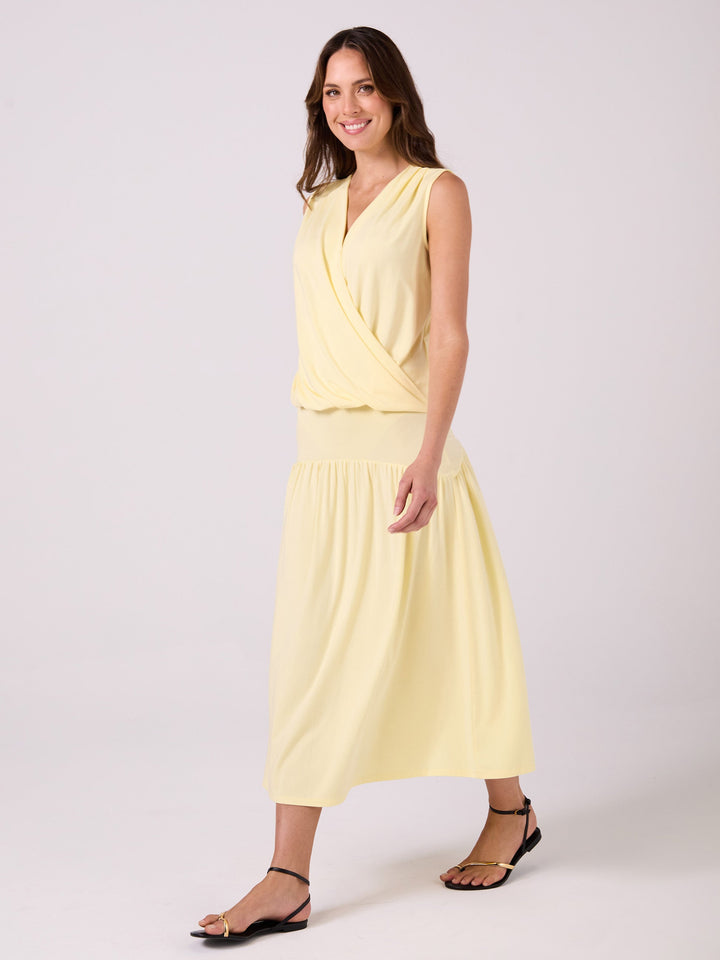 Athena Drape Top - Pastel Yellow