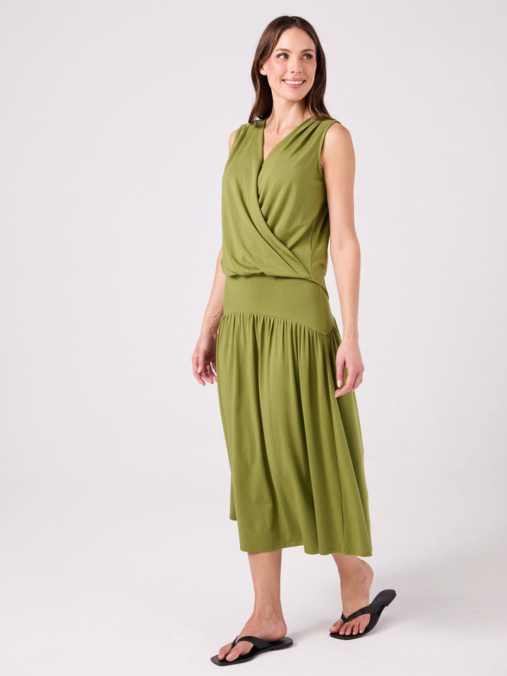 Athena Drape Top - Olive
