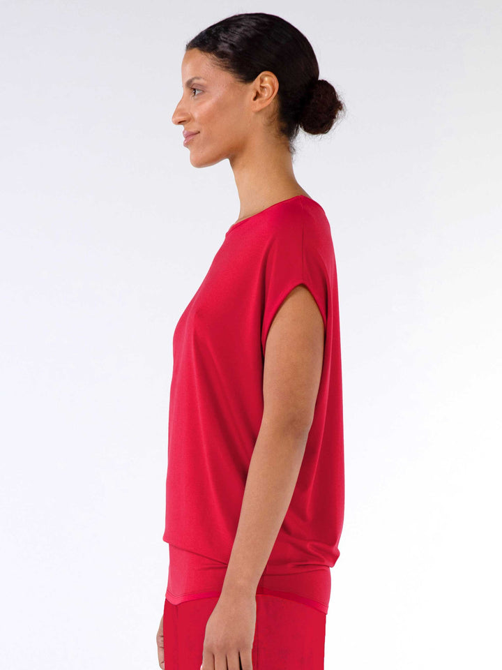 Modal Luxe Layer Tee - Cherry
