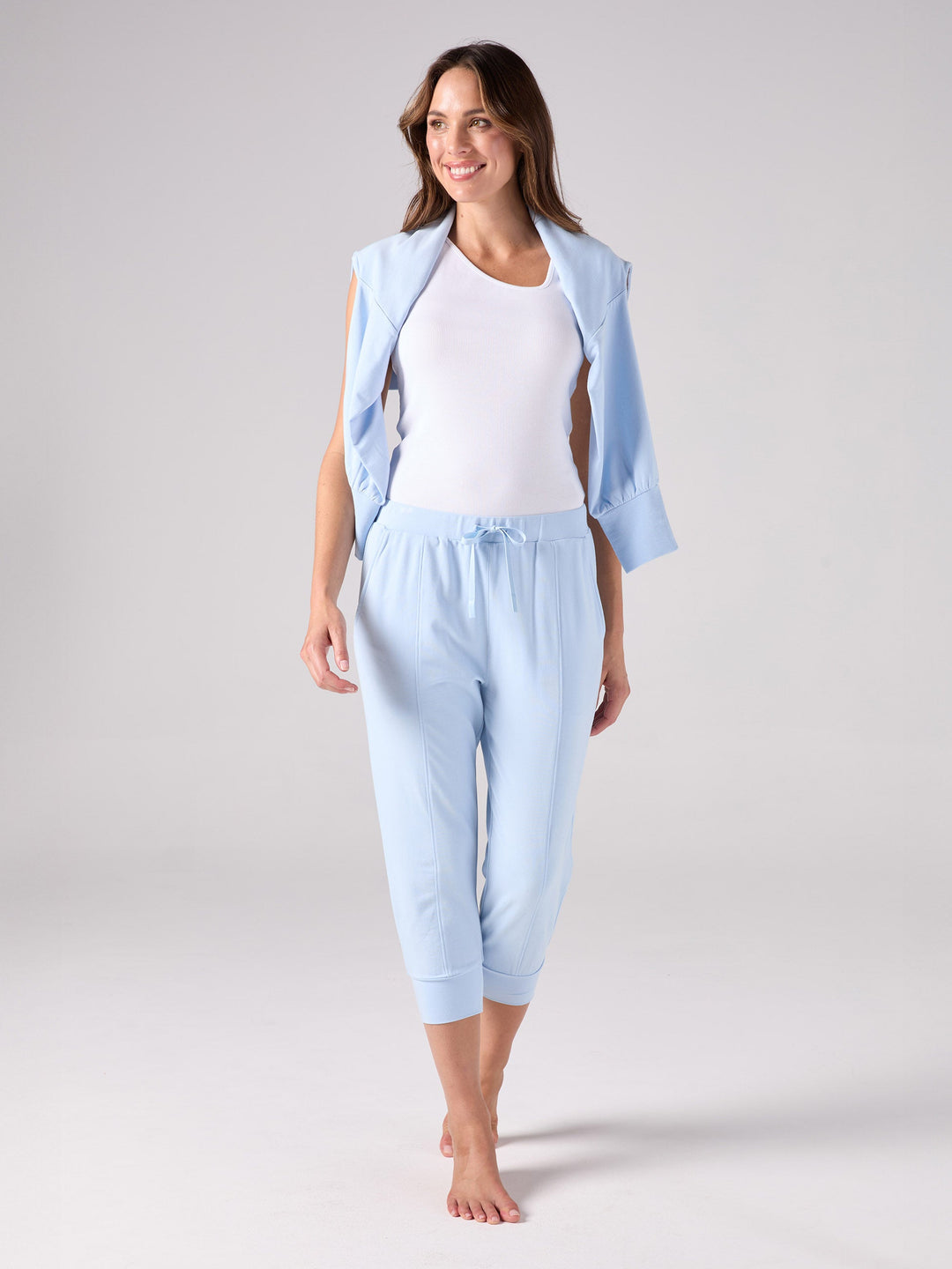 Breeze French Terry Cropped Jogger - Cashmere Blue