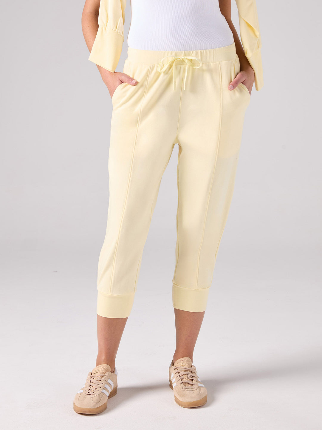 Breeze French Terry Cropped Jogger - Pastel Yellow