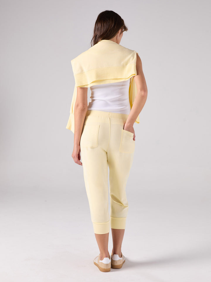 Breeze French Terry Cropped Jogger - Pastel Yellow