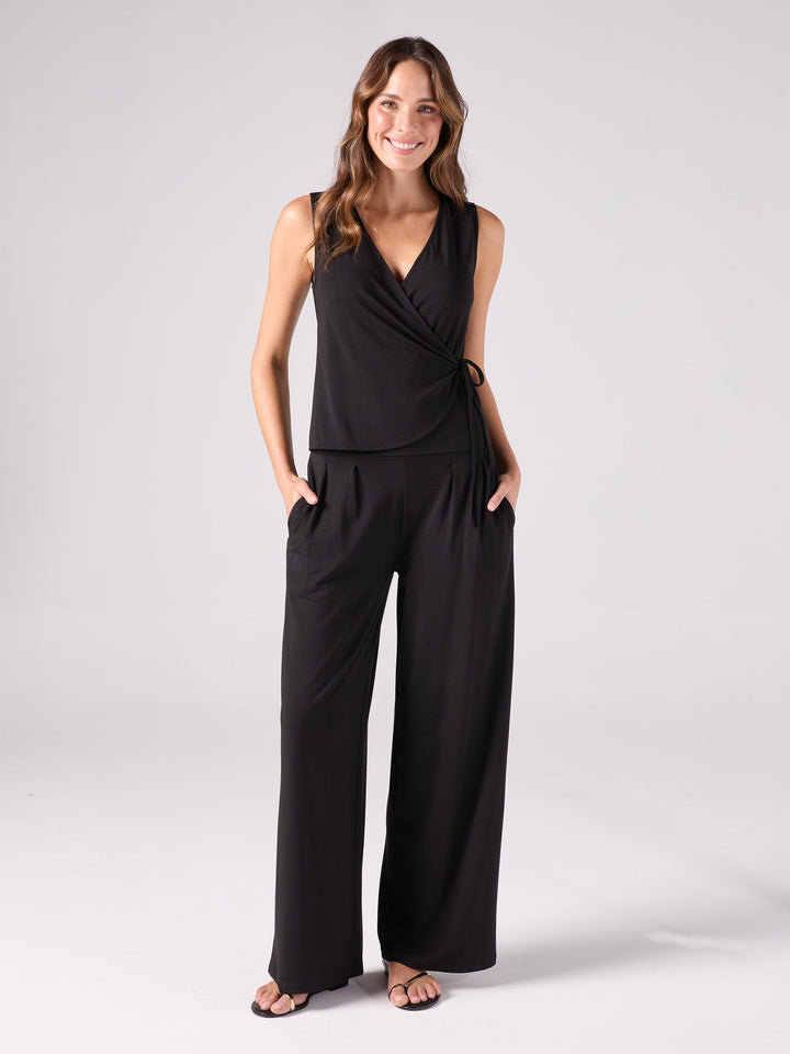 Odette Wrap Top - Black