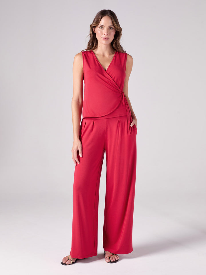 Odette Wrap Top - Cherry