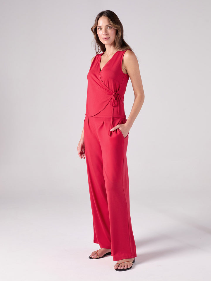 Odette Wrap Top - Cherry