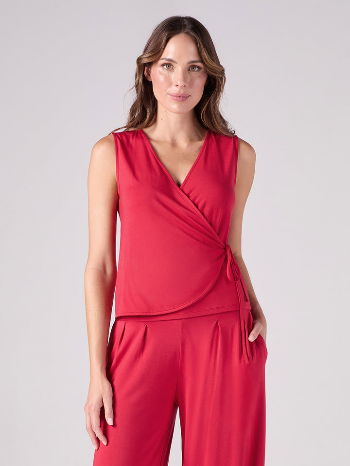 Odette Wrap Top - Cherry