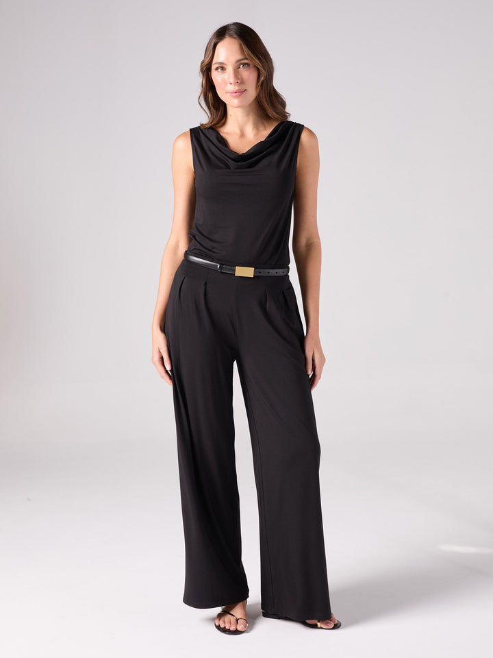 Drape Neck Top - Black