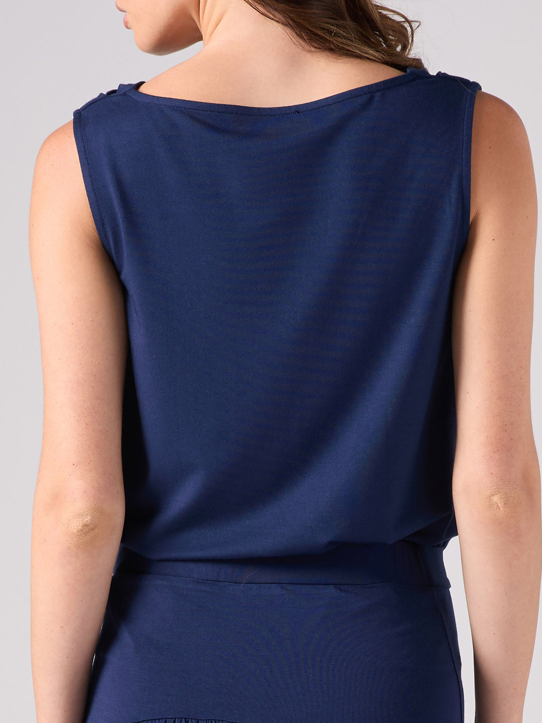Drape Neck Top - Navy