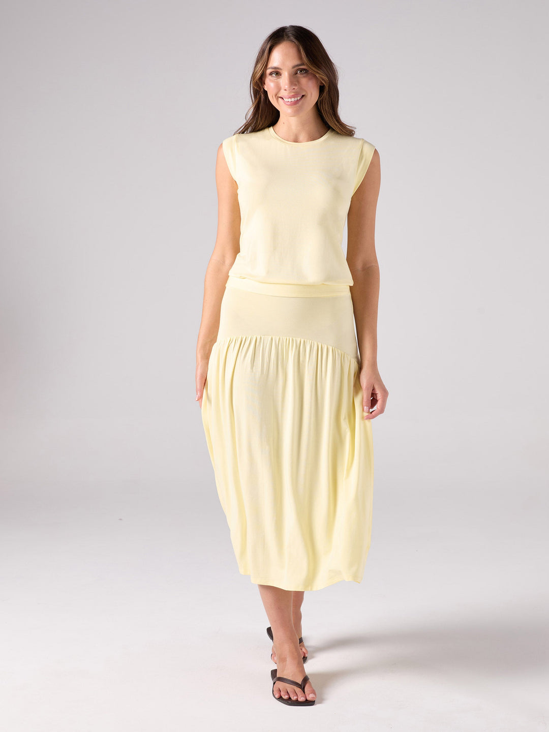 Modal Cap Sleeve Tee - Pastel Yellow