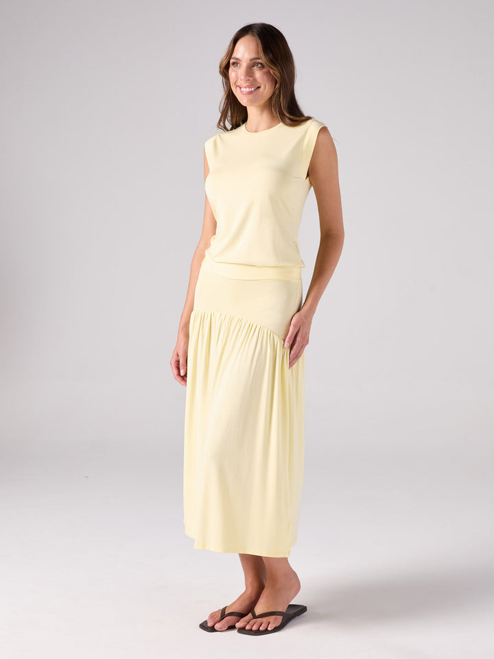 Modal Cap Sleeve Tee - Pastel Yellow