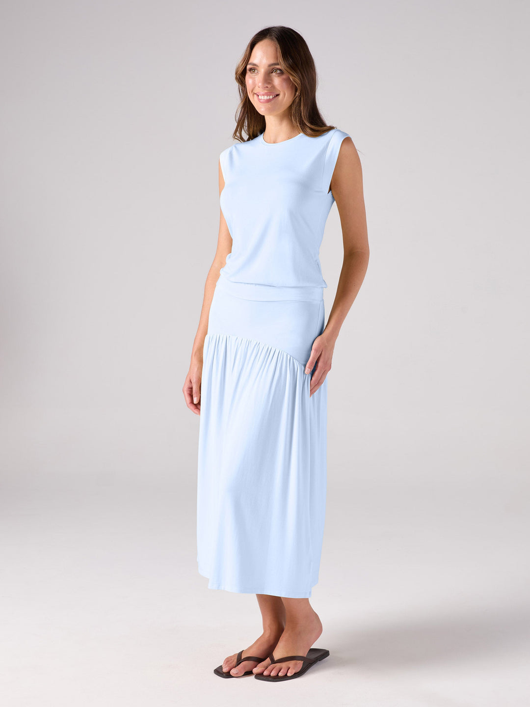 Modal Cap Sleeve Tee - Cashmere Blue