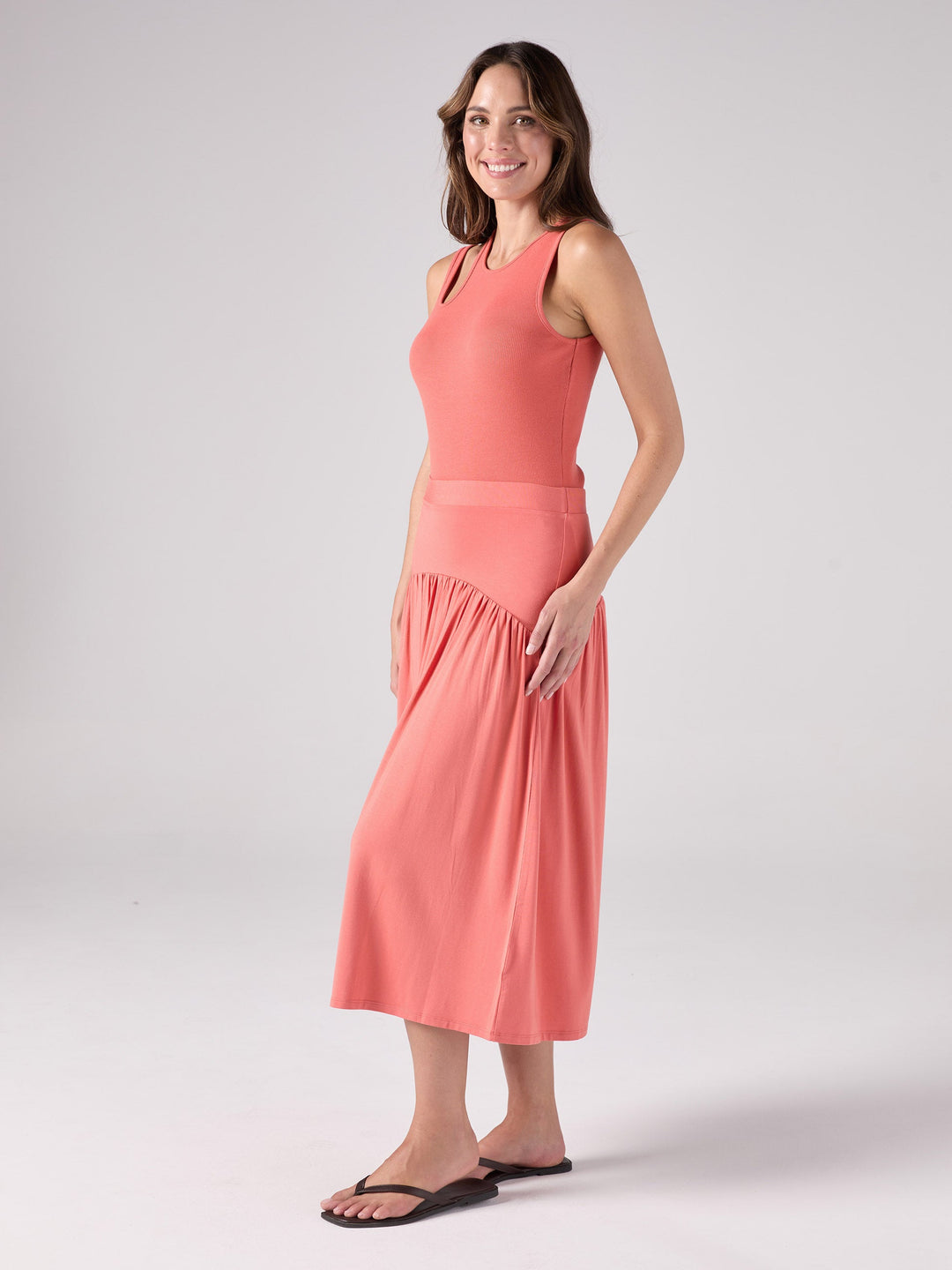 Cut Out Rib Tank - Sienna