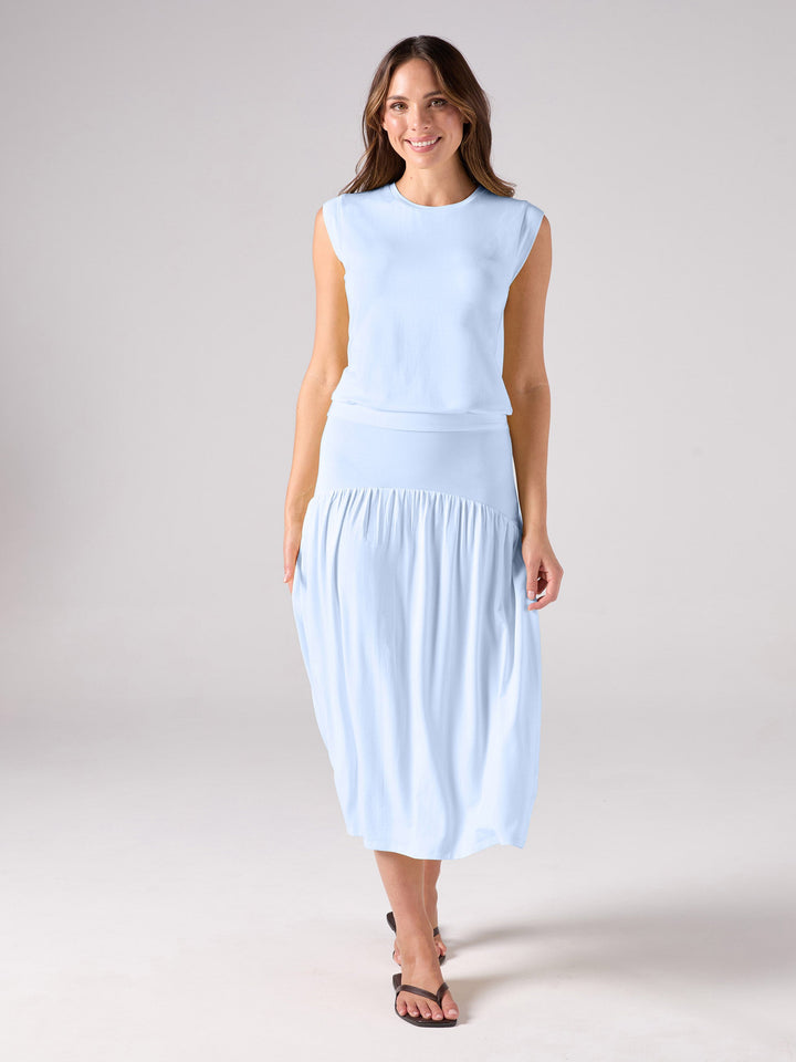 Modal Cap Sleeve Tee - Cashmere Blue