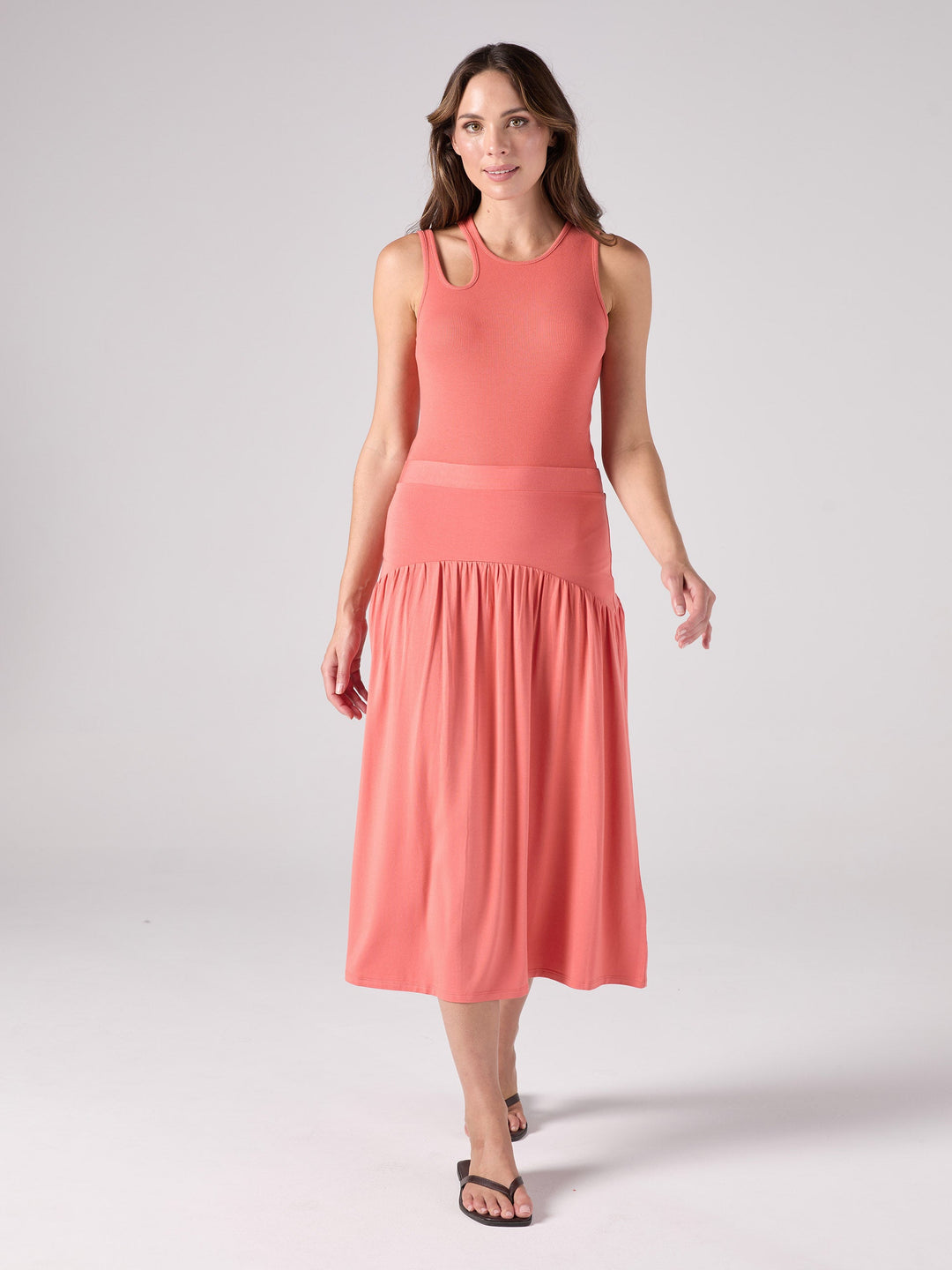 Cut Out Rib Tank - Sienna