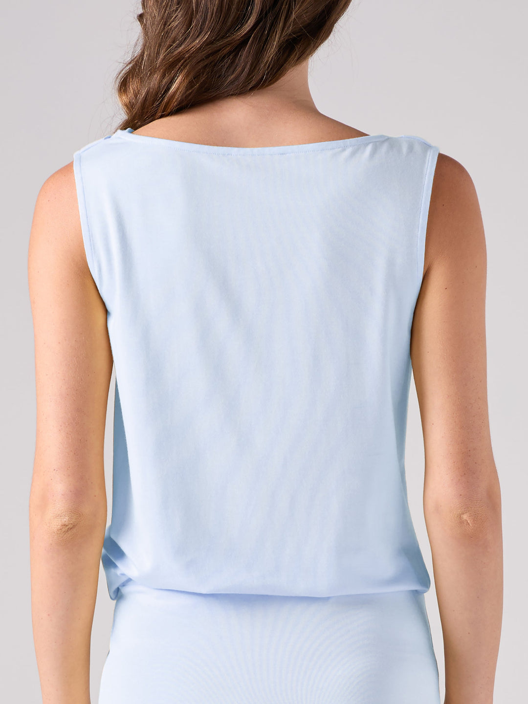 Drape Neck Top - Cashmere Blue
