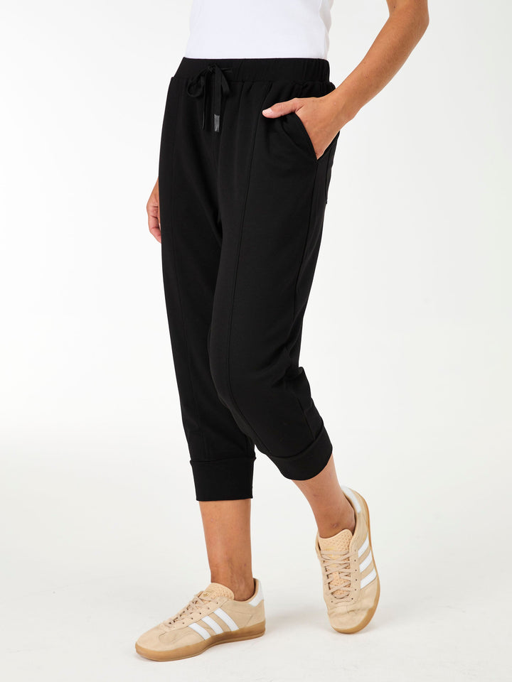 Breeze French Terry Cropped Jogger - Black