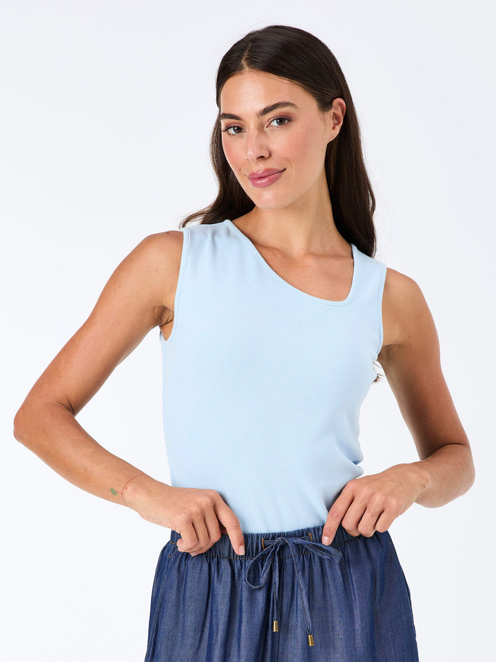 Riva Rib Tank - Cashmere Blue