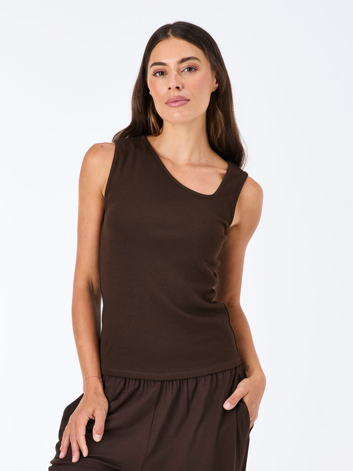 Riva Rib Tank - Coffee Bean