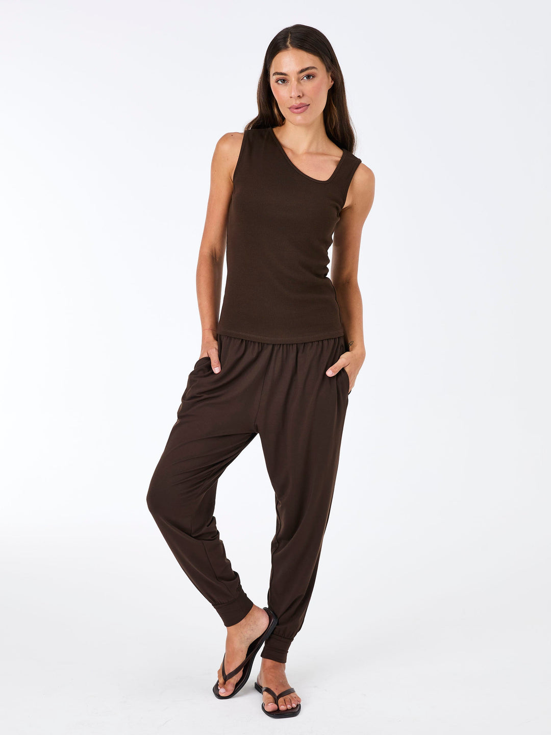 Riva Rib Tank - Coffee Bean