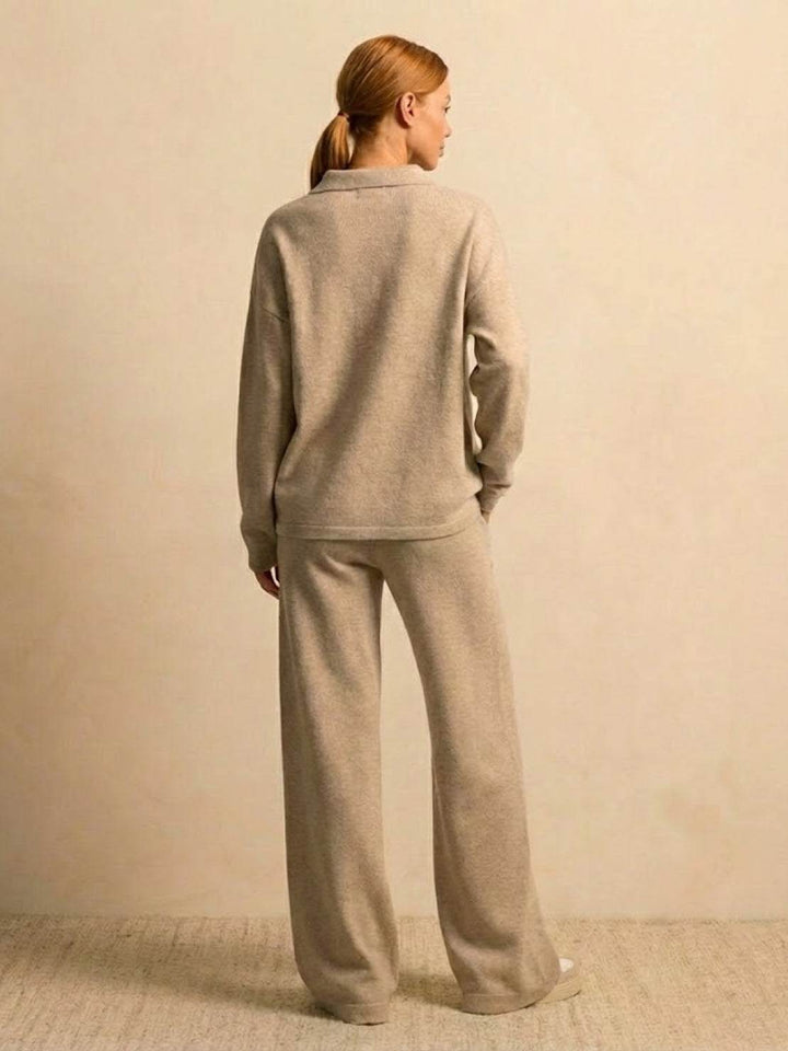 Plush & Preppy Camel Two-Piece Set