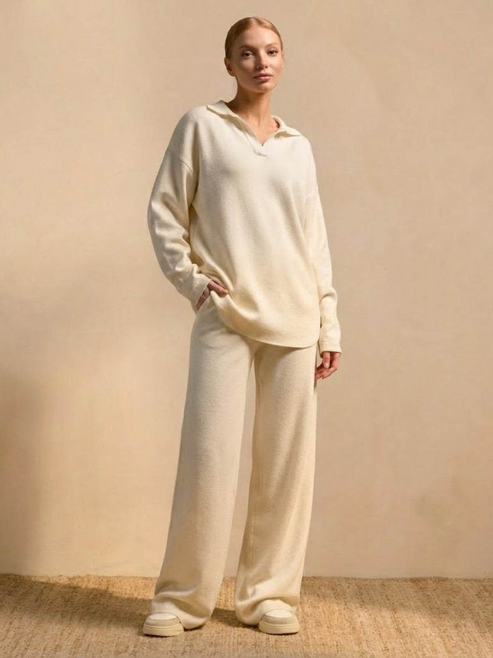 Plush & Preppy Camel Two-Piece Set