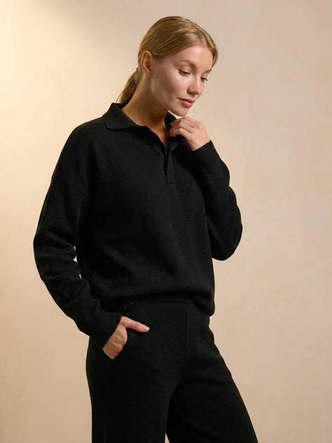 Plush & Preppy Camel Two-Piece Set